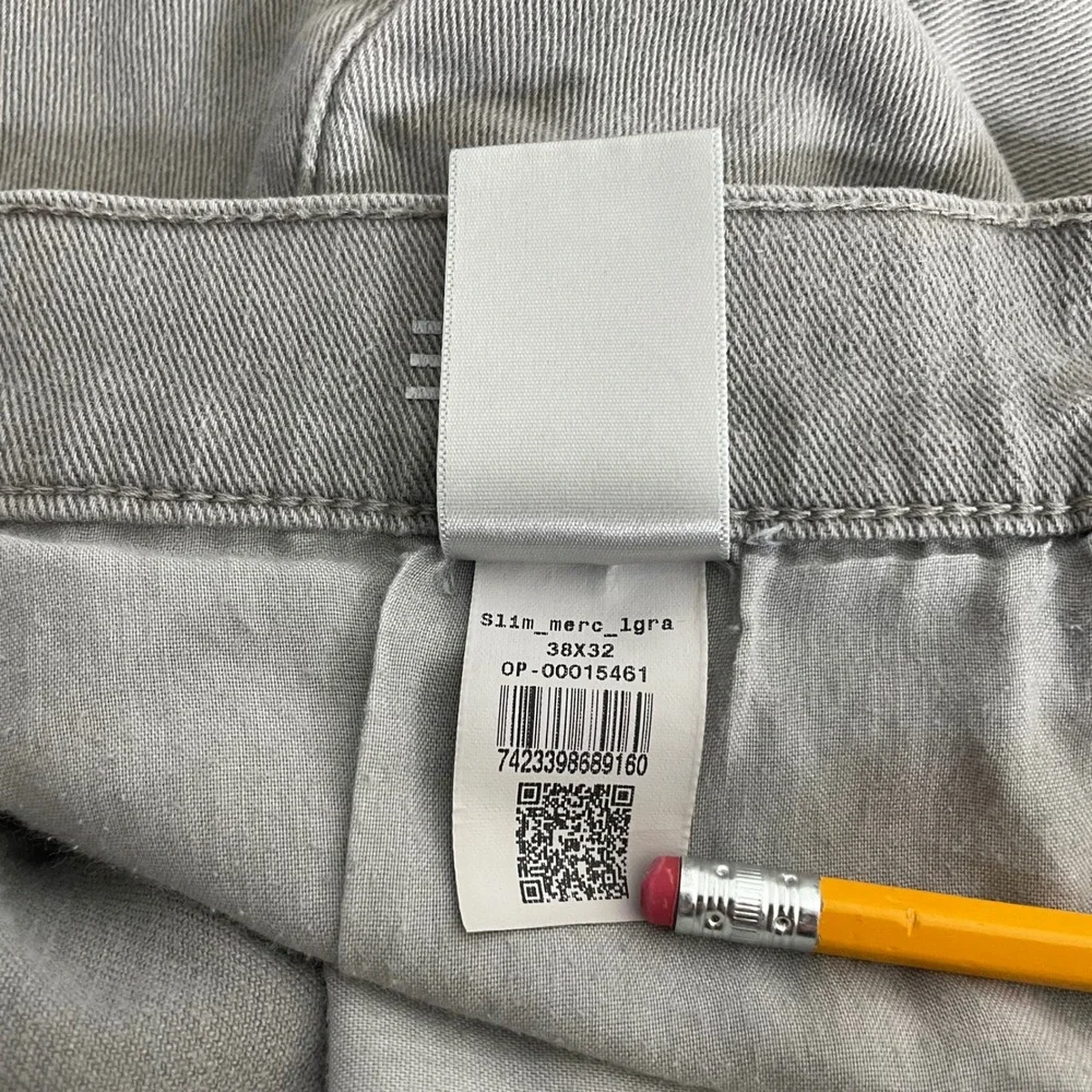 Mott & Bow Mercer Slim Fit Stretch Denim Jeans Mens 38x32 Light Grey Cotton EUC - Picture 4 of 7